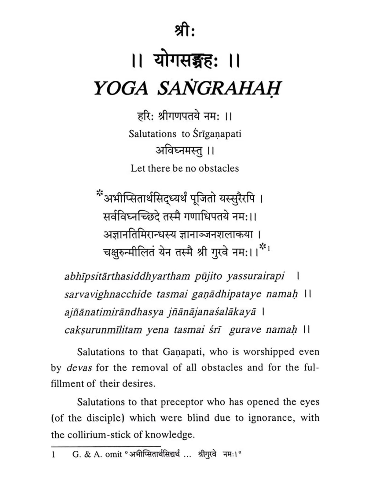 Yogasangraha: Critical Edition, English Translation, and Notes