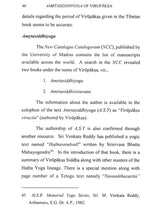 Critical Edition and Study of Amrita Siddhi Yoga of Virupaksa