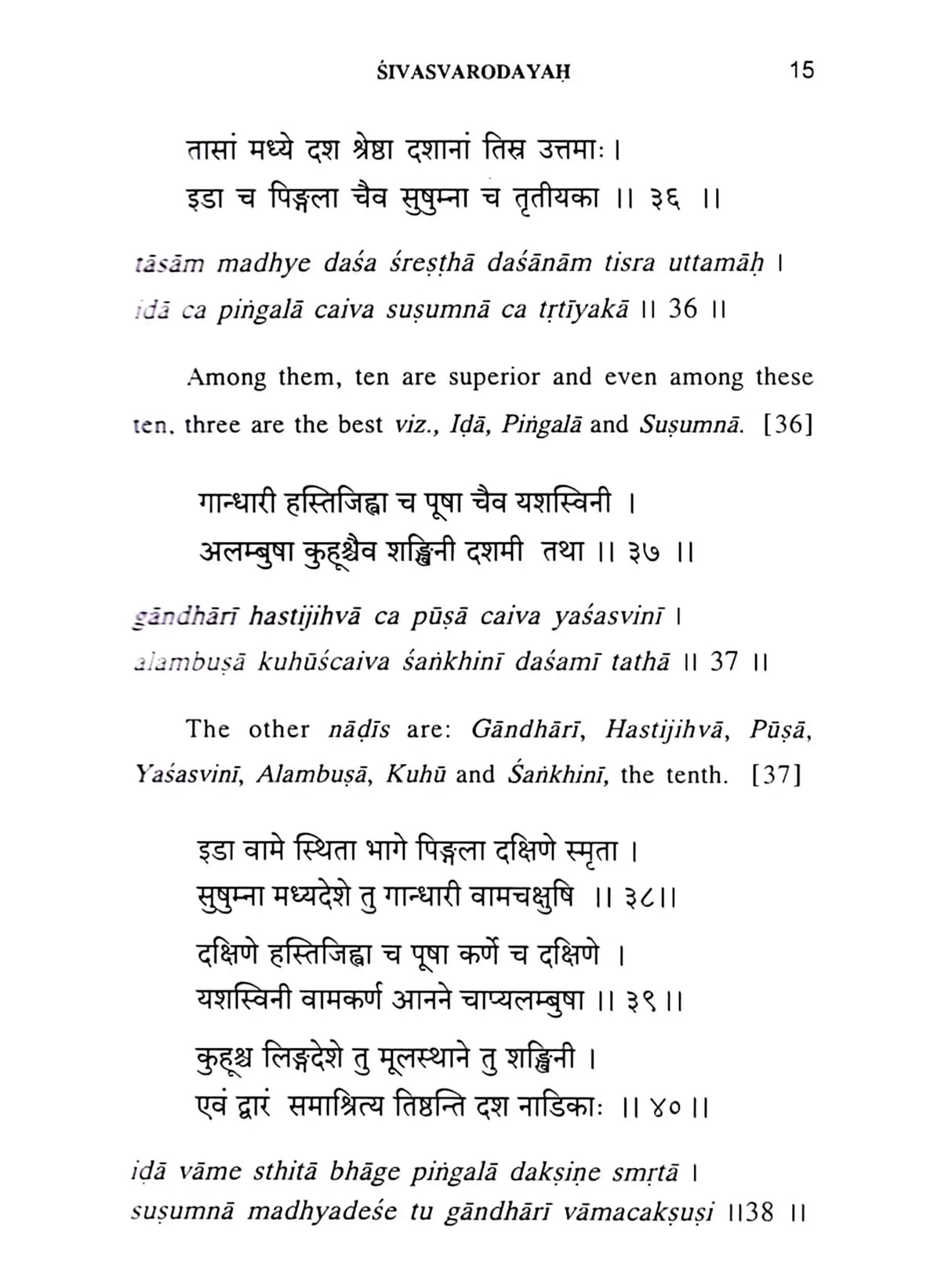 Sivasvarodaya: With English Translation and Notes