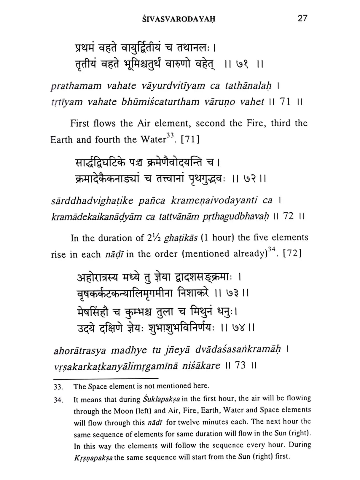 Sivasvarodaya: With English Translation and Notes