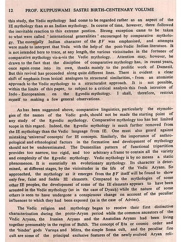 Mm. Professor Kuppuswami Sastri Birth-Centenary Commemoration Volume - Select Research Papers Presented at the Birth-Centenary Seminars (Vol-2) (An Old and Rare Book)