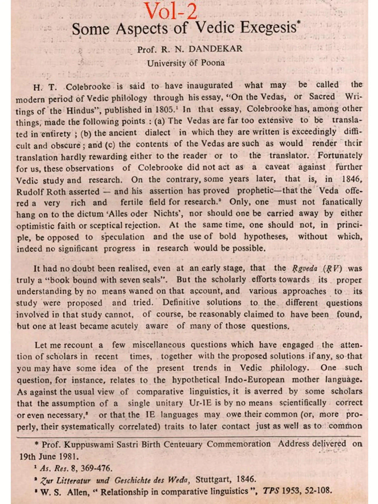 Mm. Professor Kuppuswami Sastri Birth-Centenary Commemoration Volume (Set of 2 Volumes) (An Old and Rare Book)
