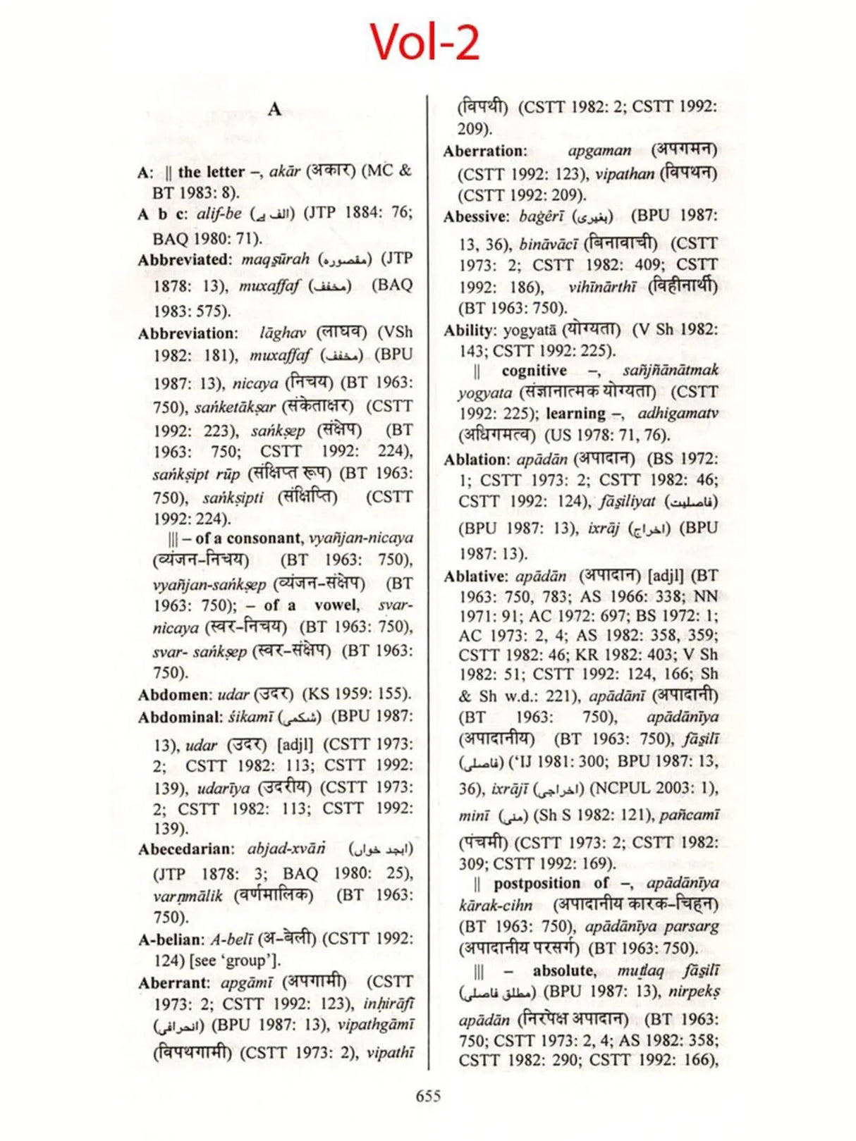 Glossary of Hindi Urdu and English Linguistic Terminology (Collection of Hindi and Urdu Linguistic Terms with Their English Equivalents) Set of 2 Volumes - Retail Maharaj