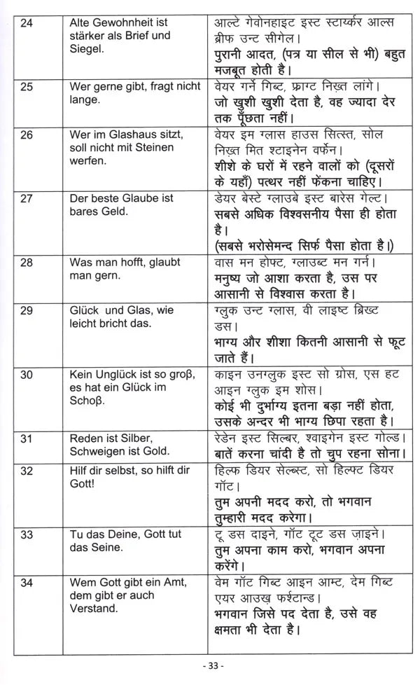 Deutsche Sprichworter Hindi Ubersetzung (German Proverbs Hindi Translation) - Retail Maharaj
