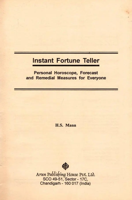 Instant Fortune Teller: Personal Horoscope, Forecast and Remedial Measures for Everyone - Retail Maharaj