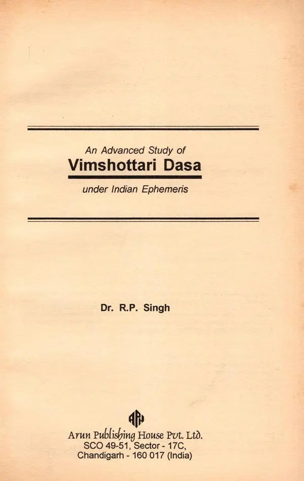 An Advanced Study of Vimshottari Pasa Under Indian Ephemeris - Retail Maharaj