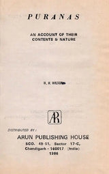 Puranas: An Account of Their Contents & Nature (An Old and Rare Book) - Retail Maharaj