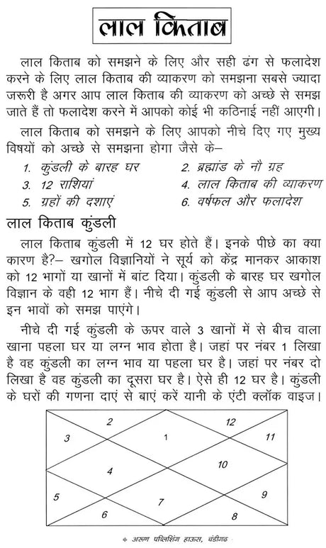 लाल किताब: मूल व्याकरण, कुंडली भावों का महत्व एवं व्याख्या: Lal Kitab: Basic Grammar, Importance and Interpretation of Horoscope Houses - Retail Maharaj