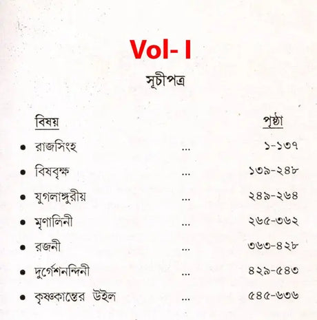 Bankim Upanyasa Samagra in Bengali (Set of 2 Volumes) - Retail Maharaj