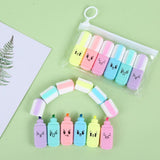 Cute Student Mini Cartoon Highlighter Pen Set for Study and Office - Retail Maharaj