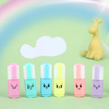 Cute Mini Highlighter Pens Cartoon Style Student Stationery Set of 6 - Retail Maharaj