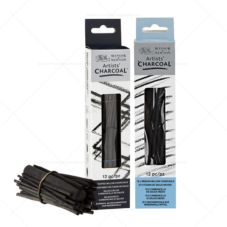 Winsor & Newton Artists’ Willow Charcoal Set of 12 - Retail Maharaj