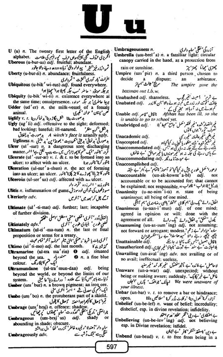 English-Urdu Urdu-English Combined Dictionary - Retail Maharaj