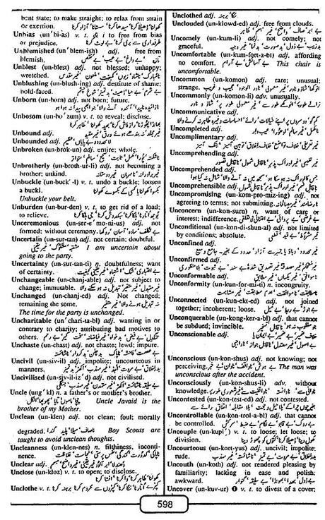 English-Urdu Urdu-English Combined Dictionary - Retail Maharaj