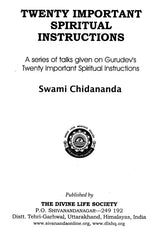 Twenty Important Spiritual Instructions: A Series of Talks Given on Gurudev's Twenty Important Spiritual Instructions - Retail Maharaj