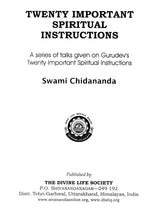 Twenty Important Spiritual Instructions: A Series of Talks Given on Gurudev's Twenty Important Spiritual Instructions - Retail Maharaj