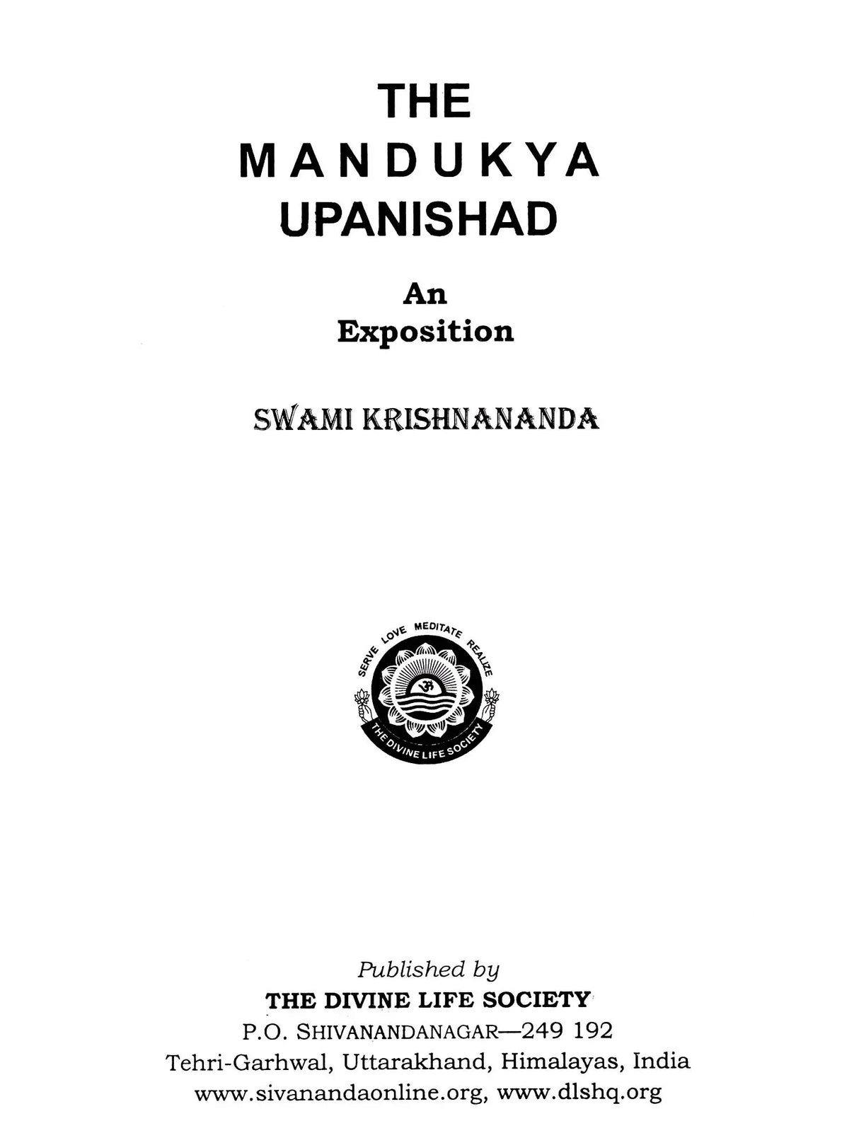 The Mandukya Upanishad An Exposition - Retail Maharaj