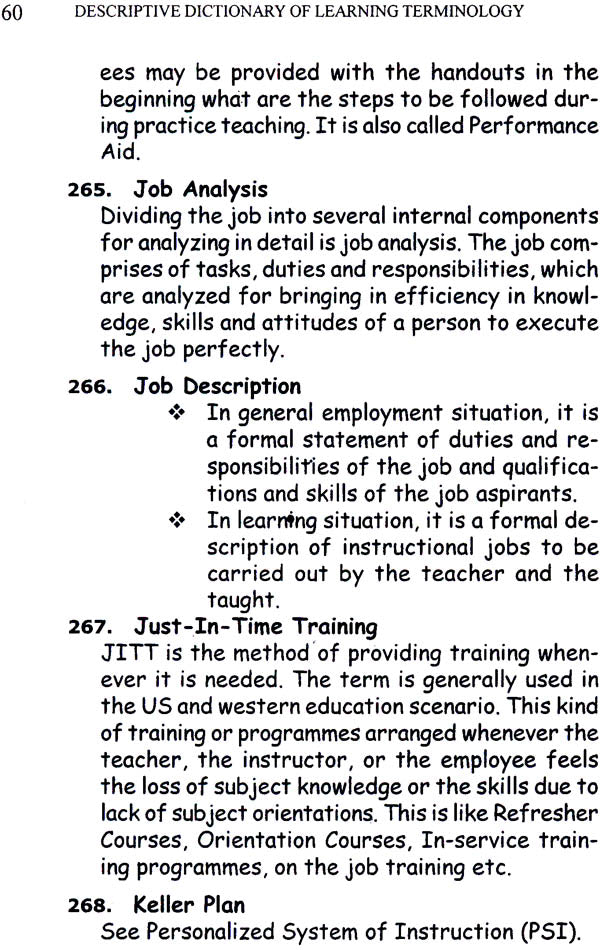 Descriptive Dictionary of Learning Terminology - Retail Maharaj