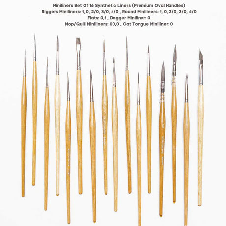 Stationerie Mini Liners Brush Set of 16 - Retail Maharaj
