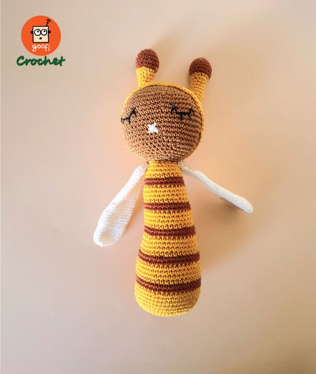 Crochet Toy Rattle Character-Honey Bee