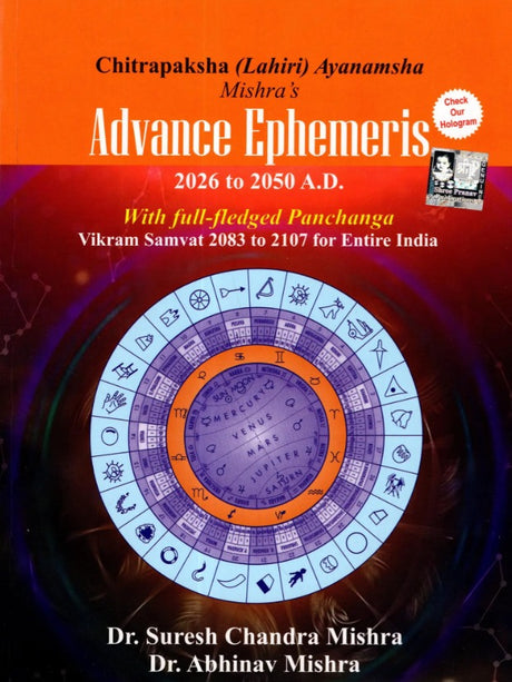 Mishra's Advance Ephemeris 2026-2050, Astrological Reference Book - Retail Maharaj