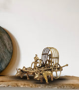 Dokra Cow Cart | Handcrafted Brass Figurine – Traditional Dhokra Art - Retail Maharaj