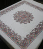 Madhubani Mandala Handpainted Tablecloth – Traditional Folk Art Dining Table Cover with Floral & Paisley Motifs (60 x 52 inch) | Ethnic Indian Home Décor - Retail Maharaj