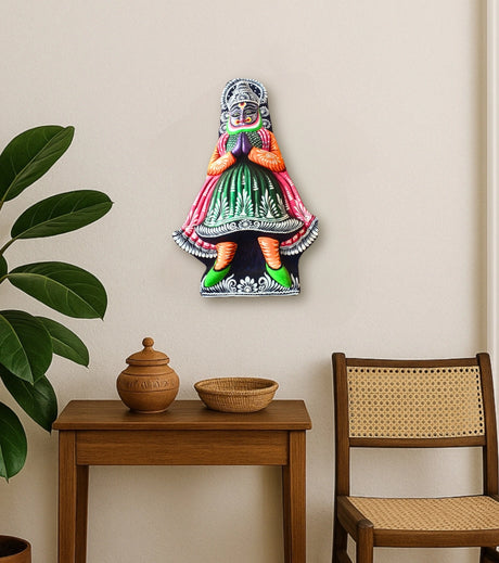 Purulia Chhau Wall Mask – Folded Hands Avatar | Handcrafted Folk Namaskar Mask from Bengal - Retail Maharaj