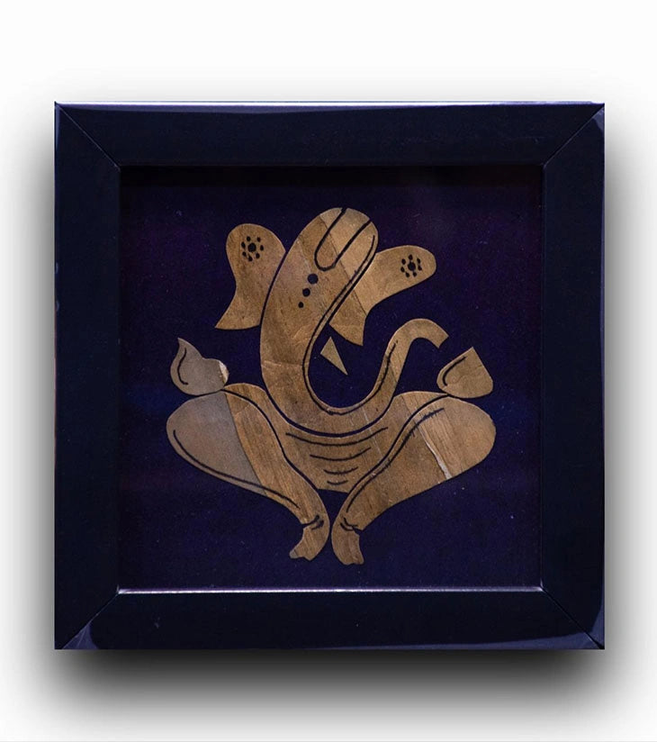 Minimalist Ganesha Wall Frame – Eco-Friendly Kachuripana Water Hyacinth Art for Entryways & Puja Spaces - Retail Maharaj