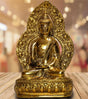 Buddha Idol in Golden Alloy Metal – Meditation Masterpiece, Dhyana Mudra Statue for Home Decor & Meditation Spaces - Retail Maharaj