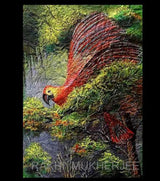 Crimson Flight – Handcrafted Acrylic Painting on Canvas - Retail Maharaj
