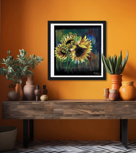 “Golden Gaze” – Handcrafted Acrylic Painting by Rakhi Mukherjee - Retail Maharaj