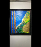 Golden Riverside Escape – Hand-painted Acrylic Canvas Art by Samhita Bhowmik | Nature-Inspired Landscape - Retail Maharaj