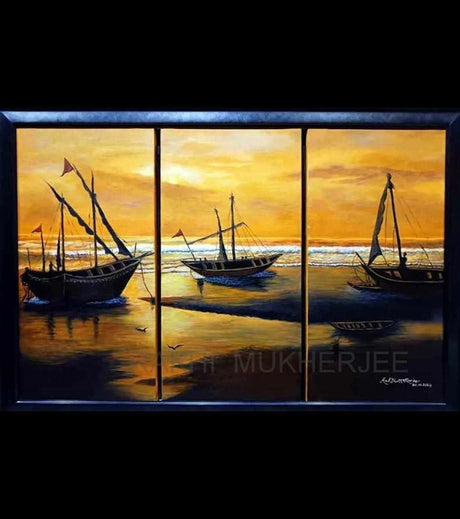 Hymne to the Sea – Handcrafted Oil Painting on Canvas - Retail Maharaj