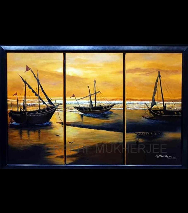 Hymne to the Sea – Handcrafted Oil Painting on Canvas - Retail Maharaj