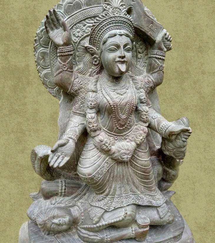 Soapstone Carving – Kali Idol – Handcrafted Divine Power Sculpture - Retail Maharaj