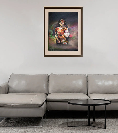 “Strength in Tenderness” – Handcrafted Oil Painting by Rakhi Mukherjee - Retail Maharaj