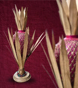 Tripura Handmade Bamboo & Cane Table Lamp – Pineapple-Inspired Tribal Design | Eco-Friendly Artisan Home Decor (18 inch) - Retail Maharaj