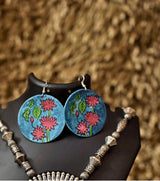 Divine Bloom Buddha Pendant Set – Hand-Painted Spiritual Necklace and Earrings - Retail Maharaj