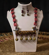 Jungle Rhythm Bamboo Chime Necklace Set – Handcrafted Tribal Art with Bell Danglers - Retail Maharaj