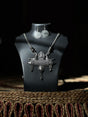 Vajra Gaatha Tribal Necklace – Divine Deity & Peacock Motifs in Oxidized Silver - Retail Maharaj