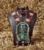 Tribal Muse Statement Necklace Set – Handcrafted Folk Art Pendant with Terracotta, Fabric, and Beads - Retail Maharaj