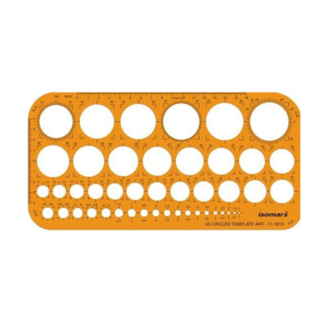 Isomars Metric Circle Template Stencil for Drafting and Drawing - Retail Maharaj