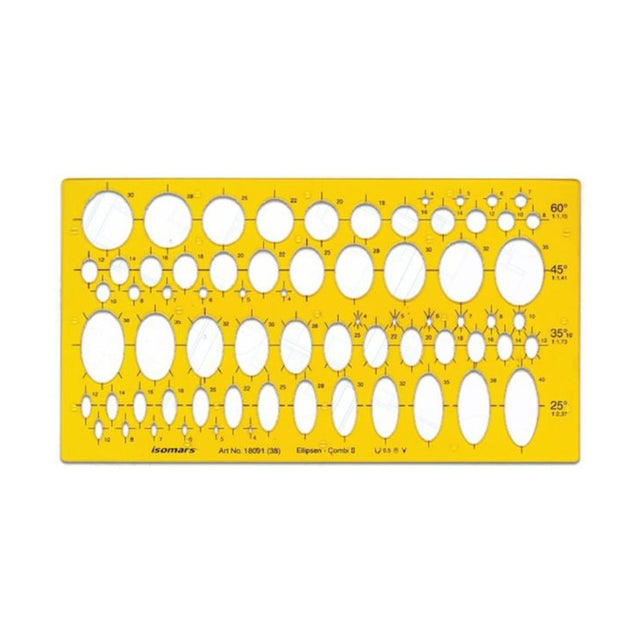 Isomars Oval and Ellipse Drafting Template Stencil for Design and Drawing - Retail Maharaj