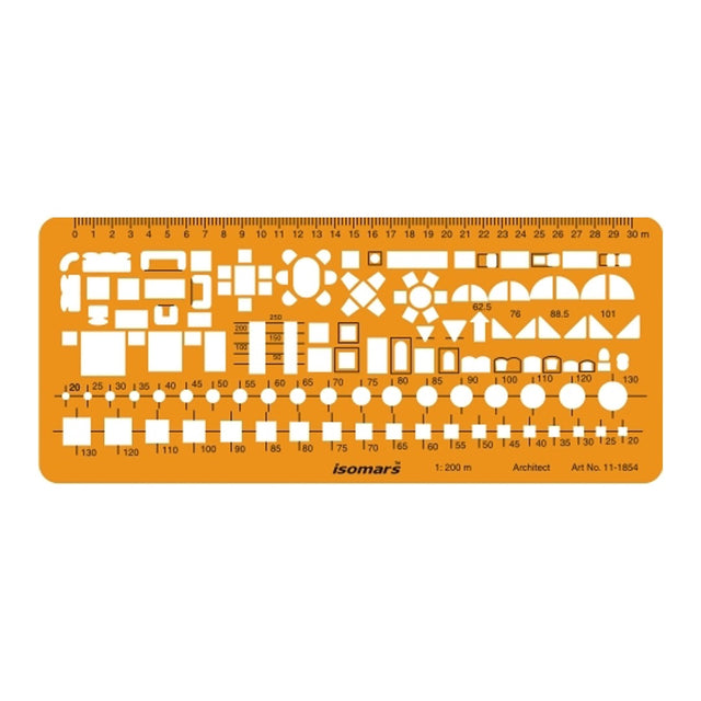 Isomars 1 200 Scale Furniture Architectural Drafting Template Stencil - Retail Maharaj