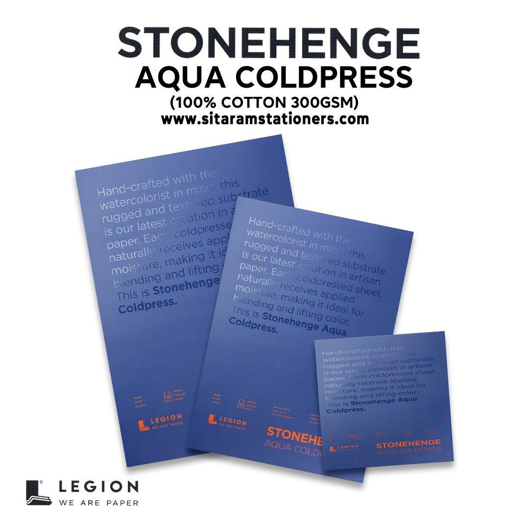 Legion Stonehenge Aqua Cold Press Watercolour Paper Block - Retail Maharaj