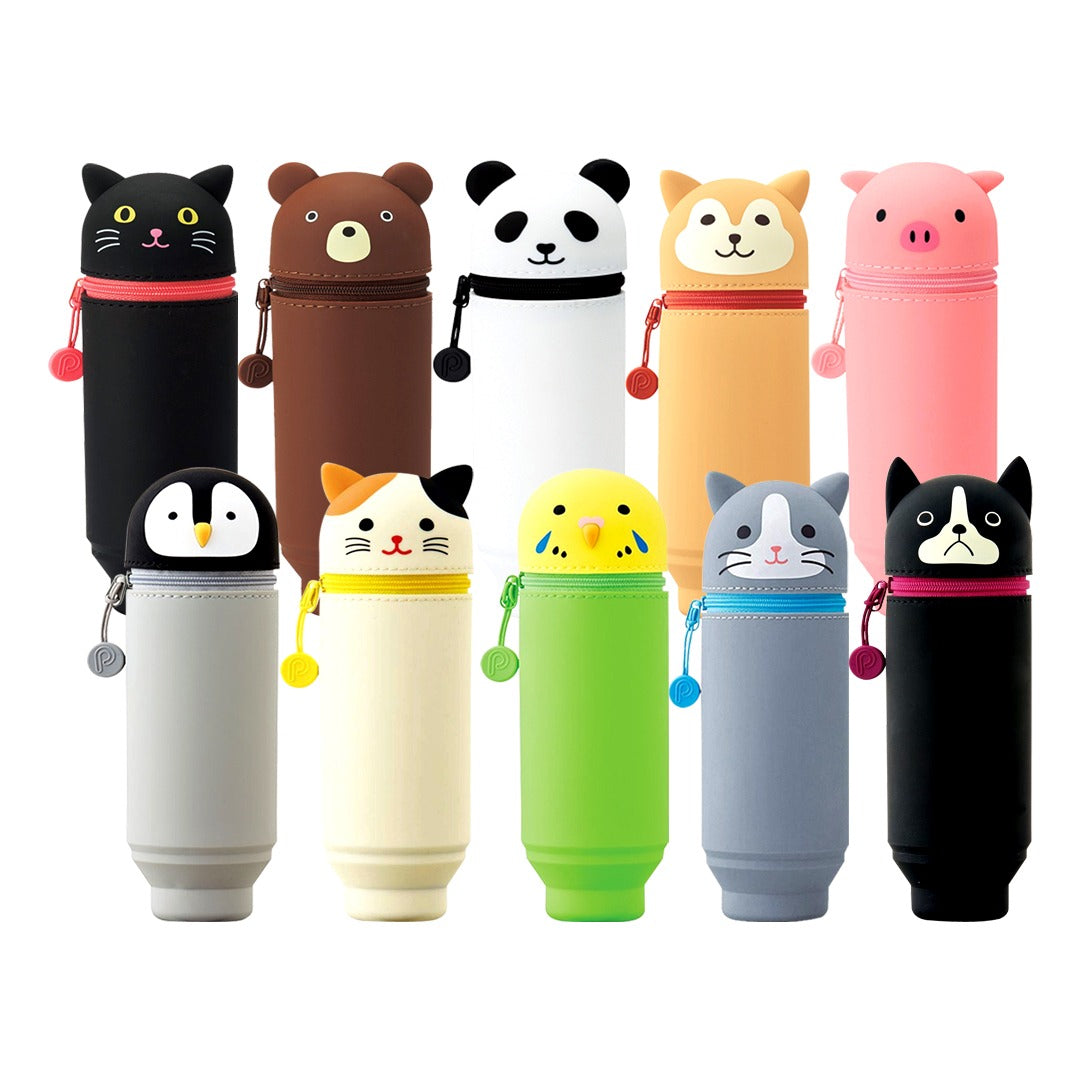 Lihit Lab Smart Fit PuniLabo Silicone Stand Up Pen Case Animal Design - Retail Maharaj