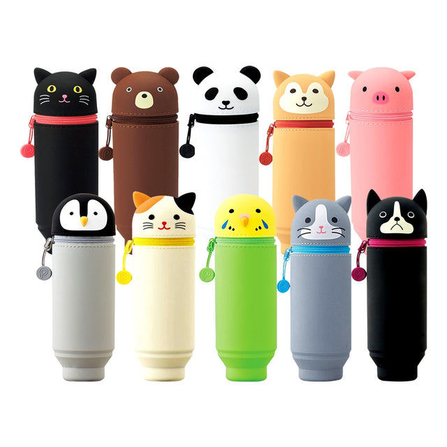 Lihit Lab Smart Fit PuniLabo Silicone Stand Up Pen Case Animal Design - Retail Maharaj