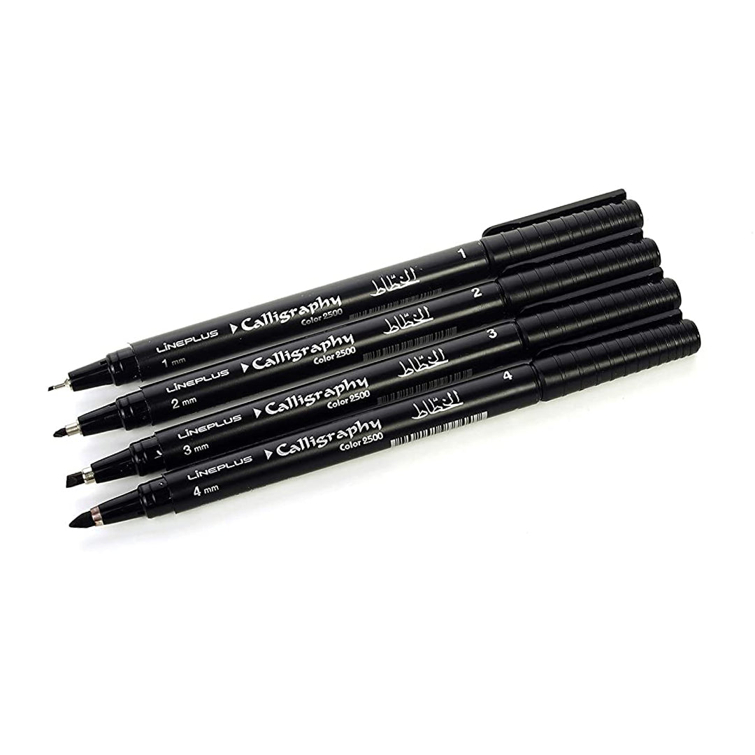 Lineplus Professional Black Calligraphy Pen Set with Chisel Tips - Retail Maharaj
