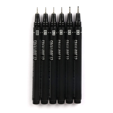 Lineplus Softline Professional Fineliner Drawing Pen Set Black Ink - Retail Maharaj